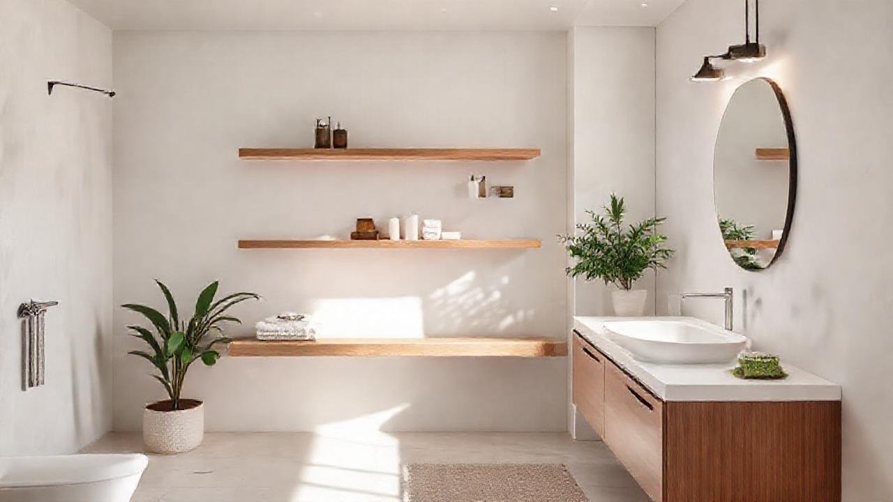 Un baño minimalista y luminoso
