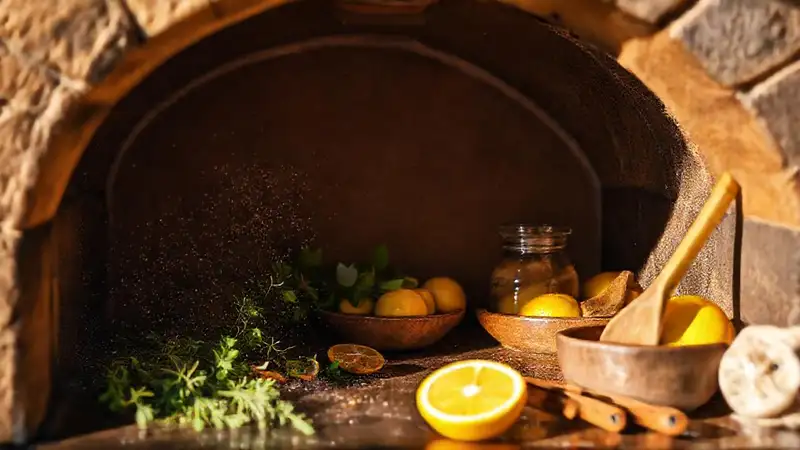 Un horno rústico