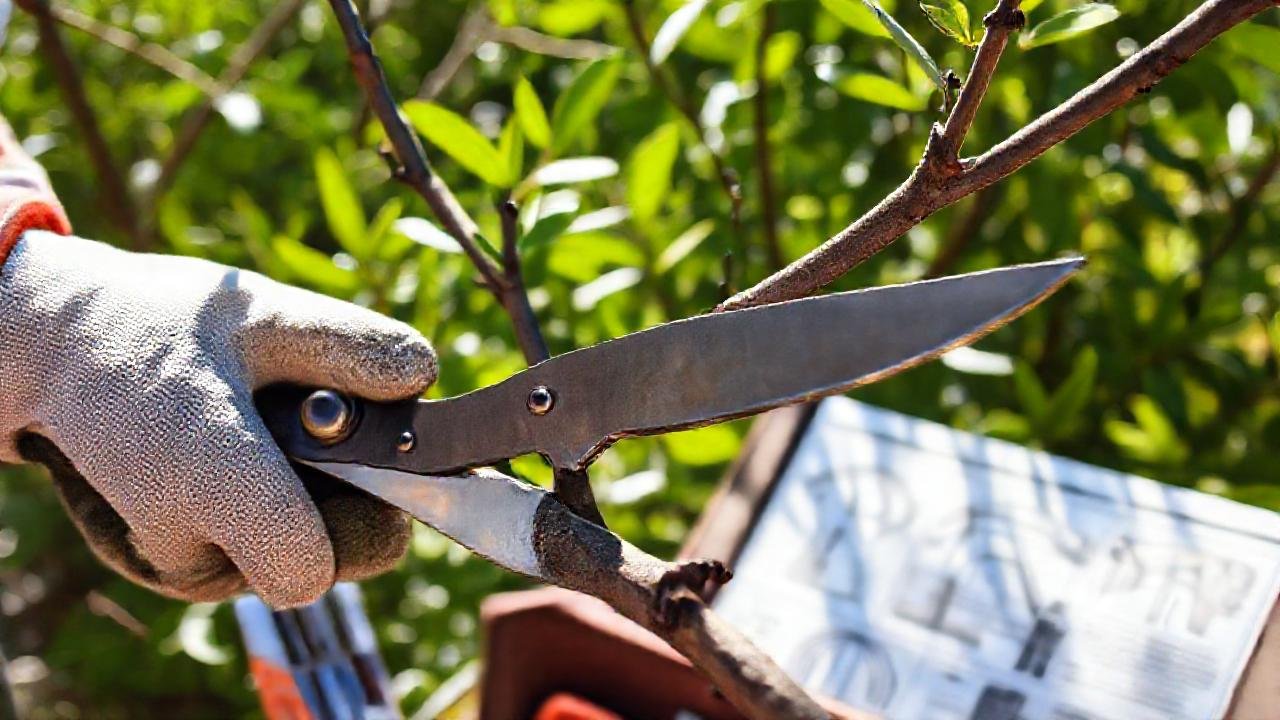 Podador profesional corta ramas con cuidado