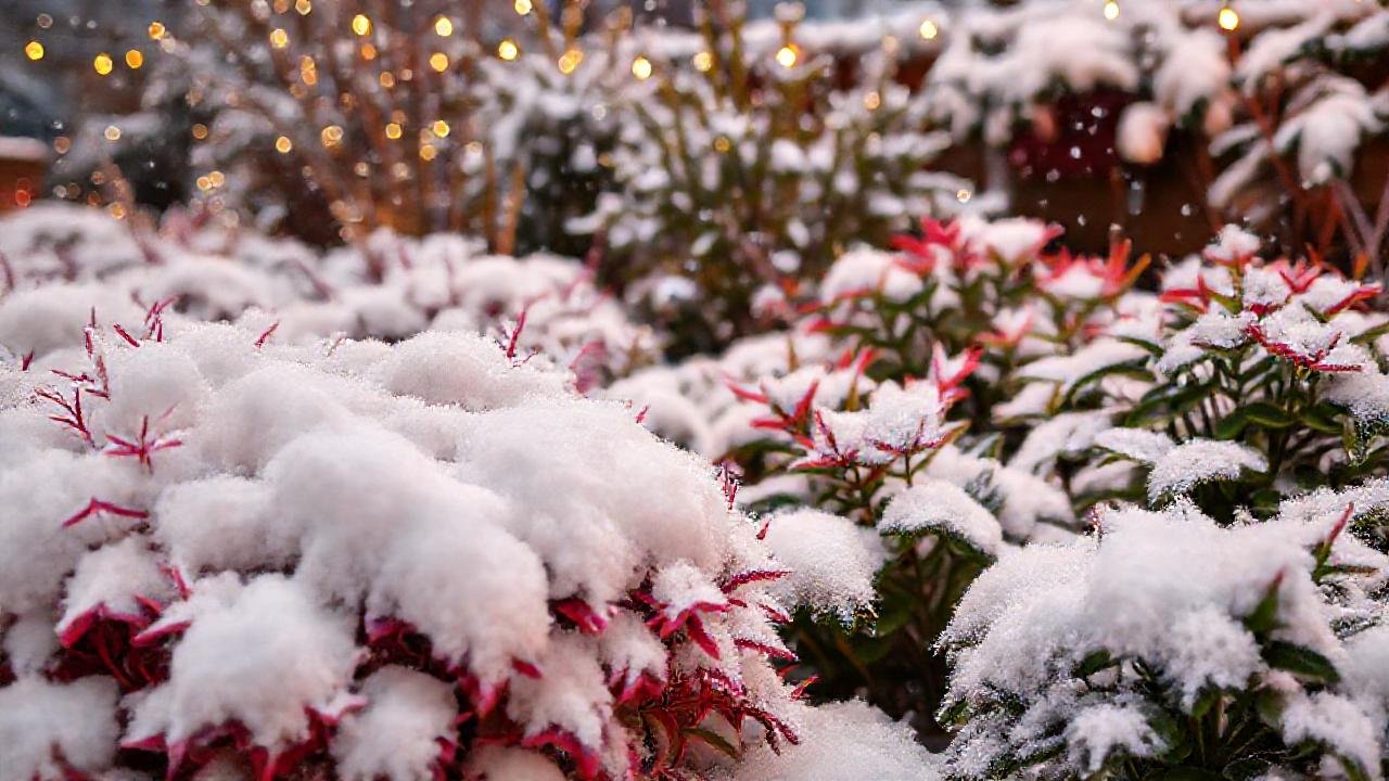 Un jardín invernal hermoso y acogedor