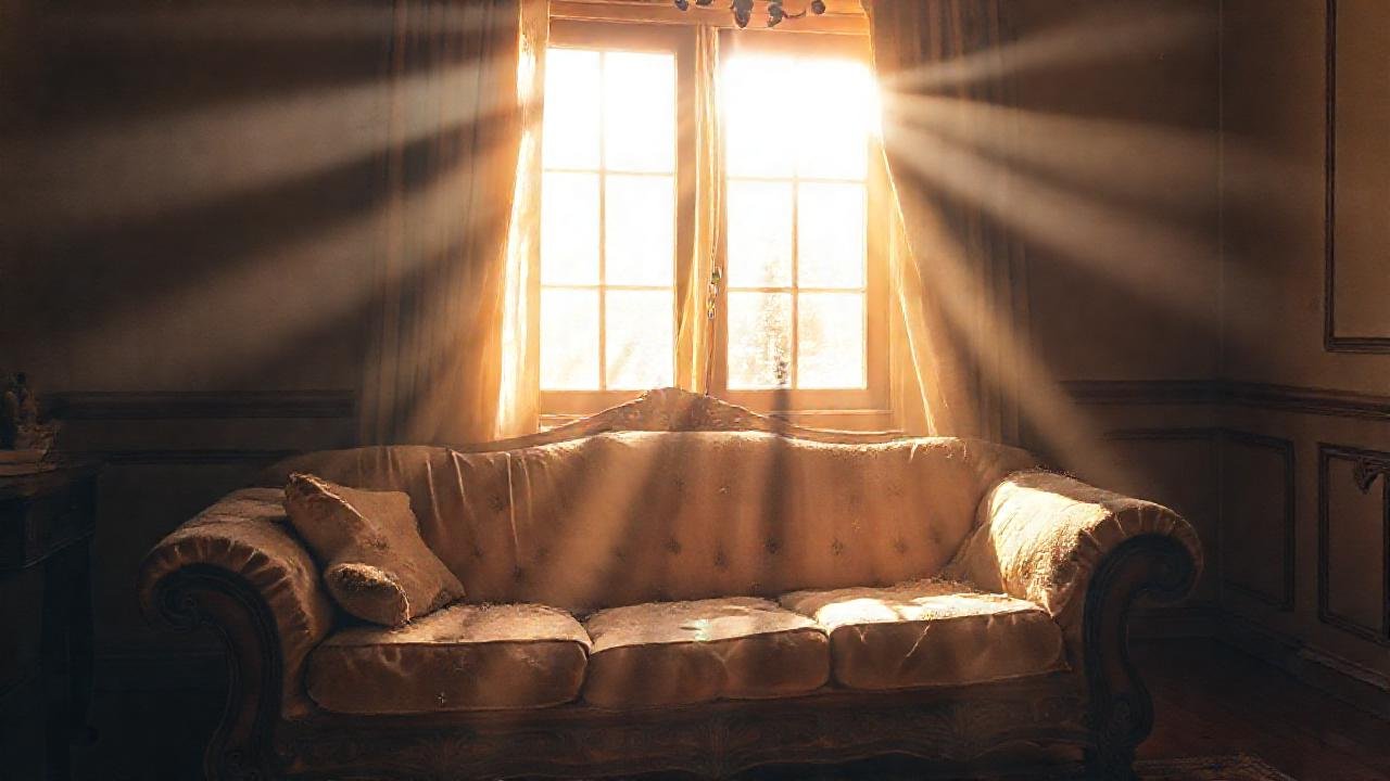 Luz cálida ilumina un salón acogedor