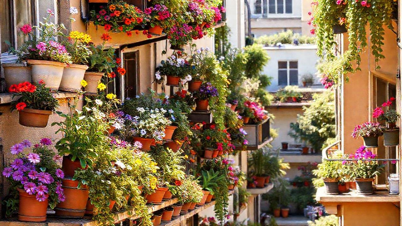 Un jardín urbano vibrante y acogedor