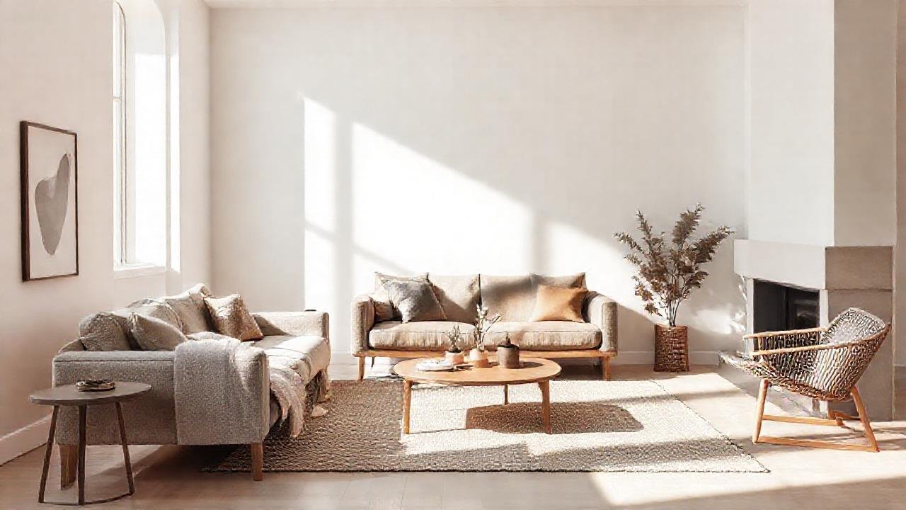 Un salón minimalista, elegante y sencillo