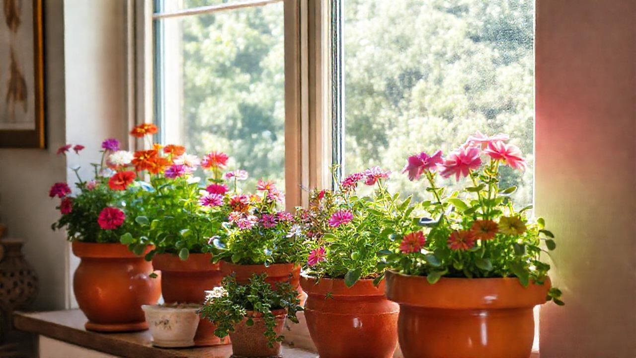 Un hogar acogedor con flores vibrantes