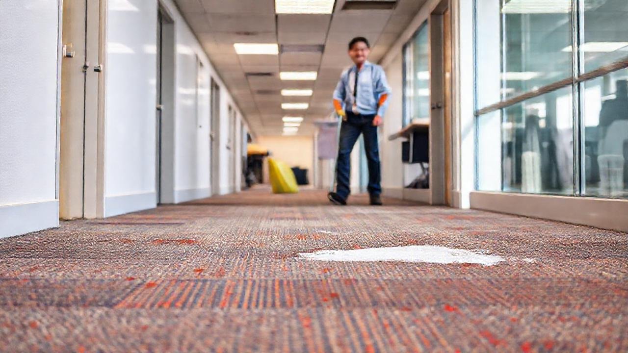 Alfombra de oficina limpia y brillante