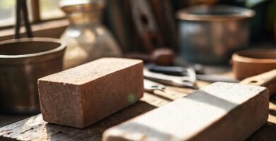 Herramientas de jardinería brillan con calma