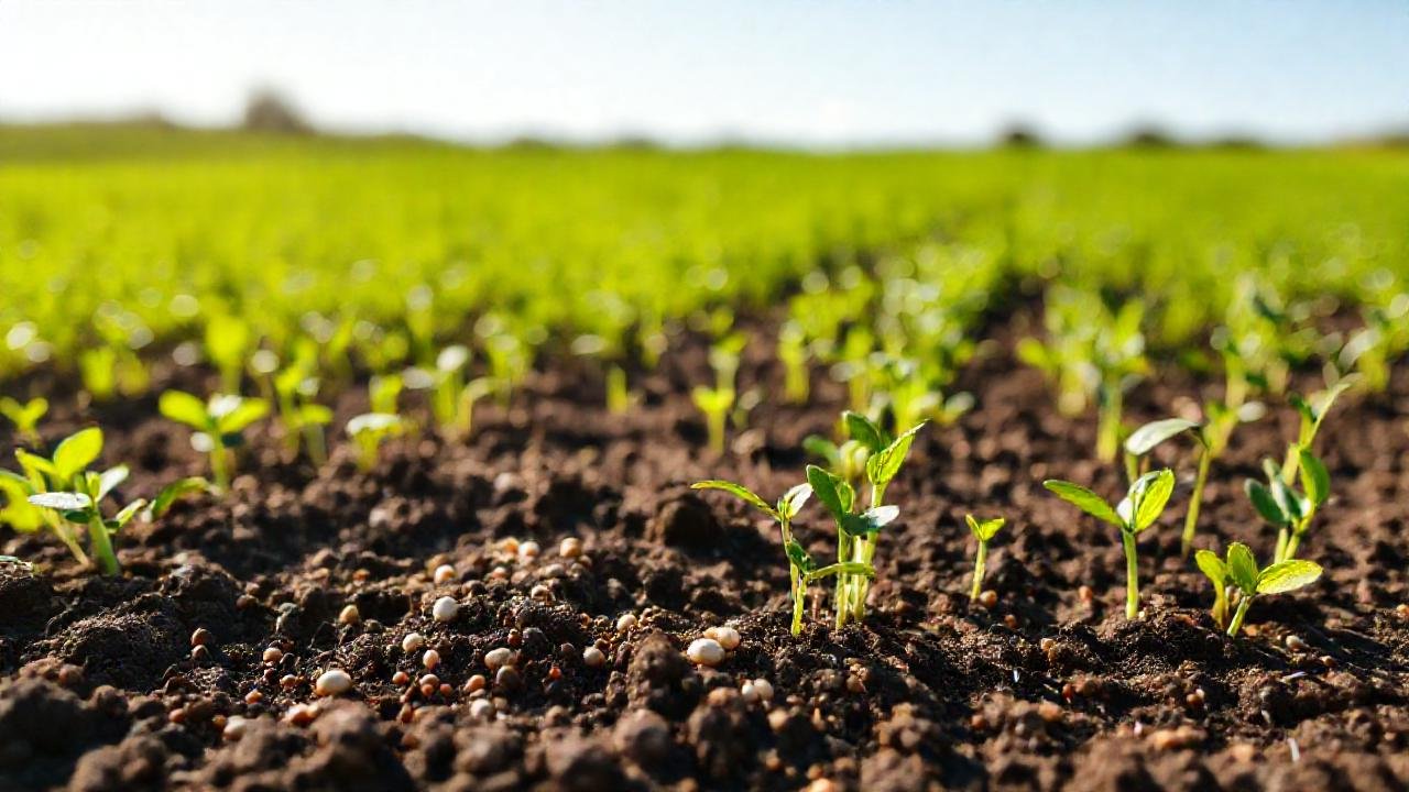 Agricultura sostenible nutre un campo verde