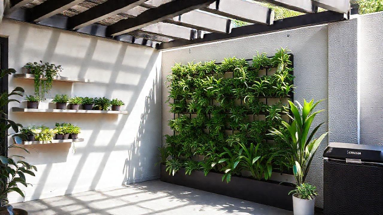 Un patio moderno y verde invita