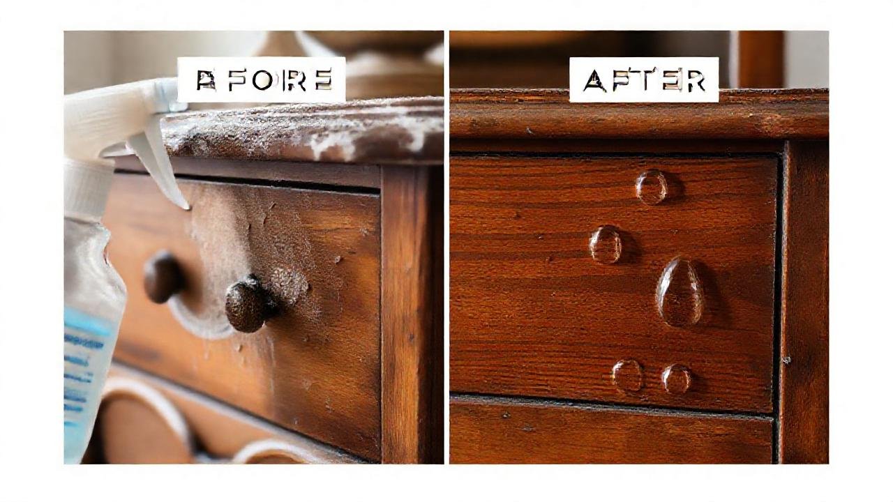 Muebles antiguos se limpian con luz cálida