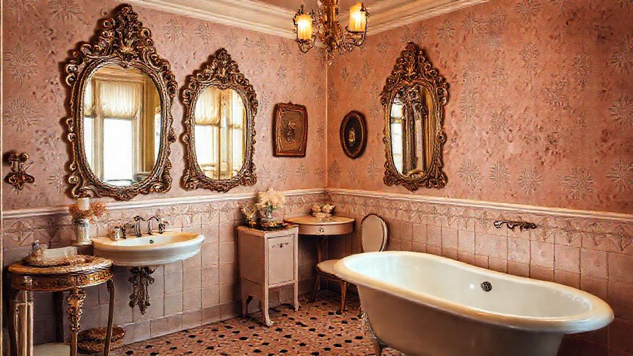 Un baño vintage elegante y nostálgico