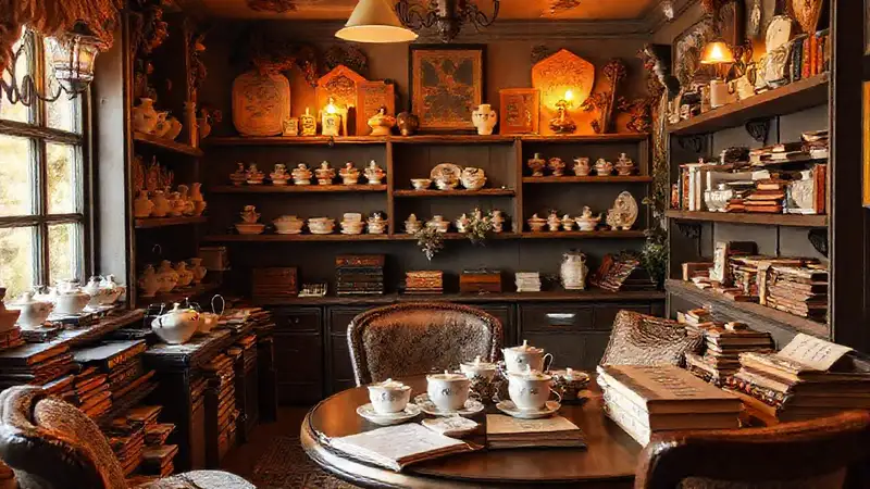 Un salón de té acogedor y sereno
