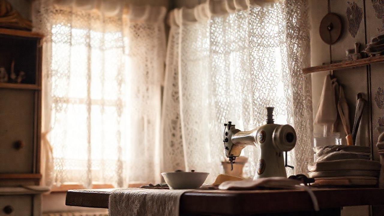 Un taller de costura vintage y delicado