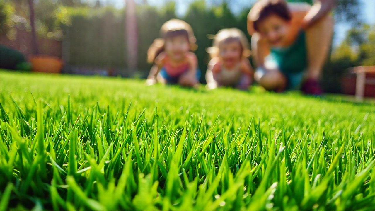 Un césped artificial perfecto alegra a la familia