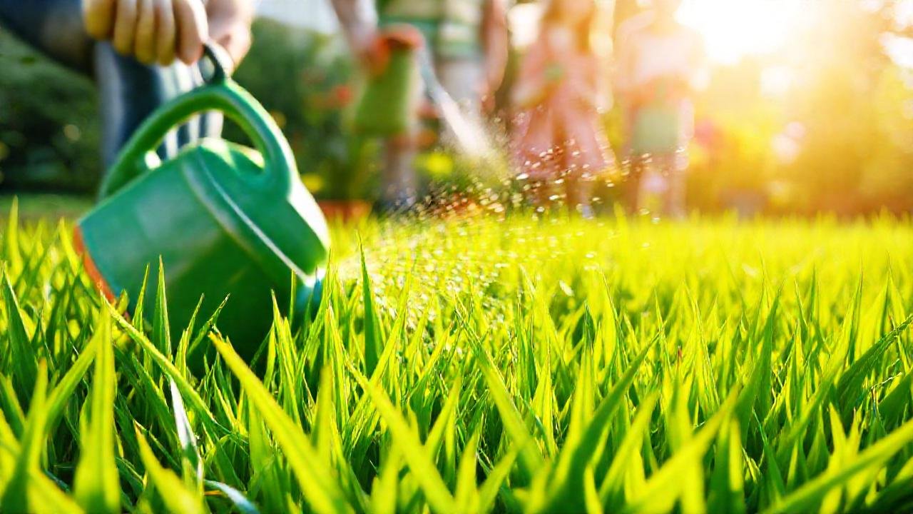 Un jardín verde y feliz florece