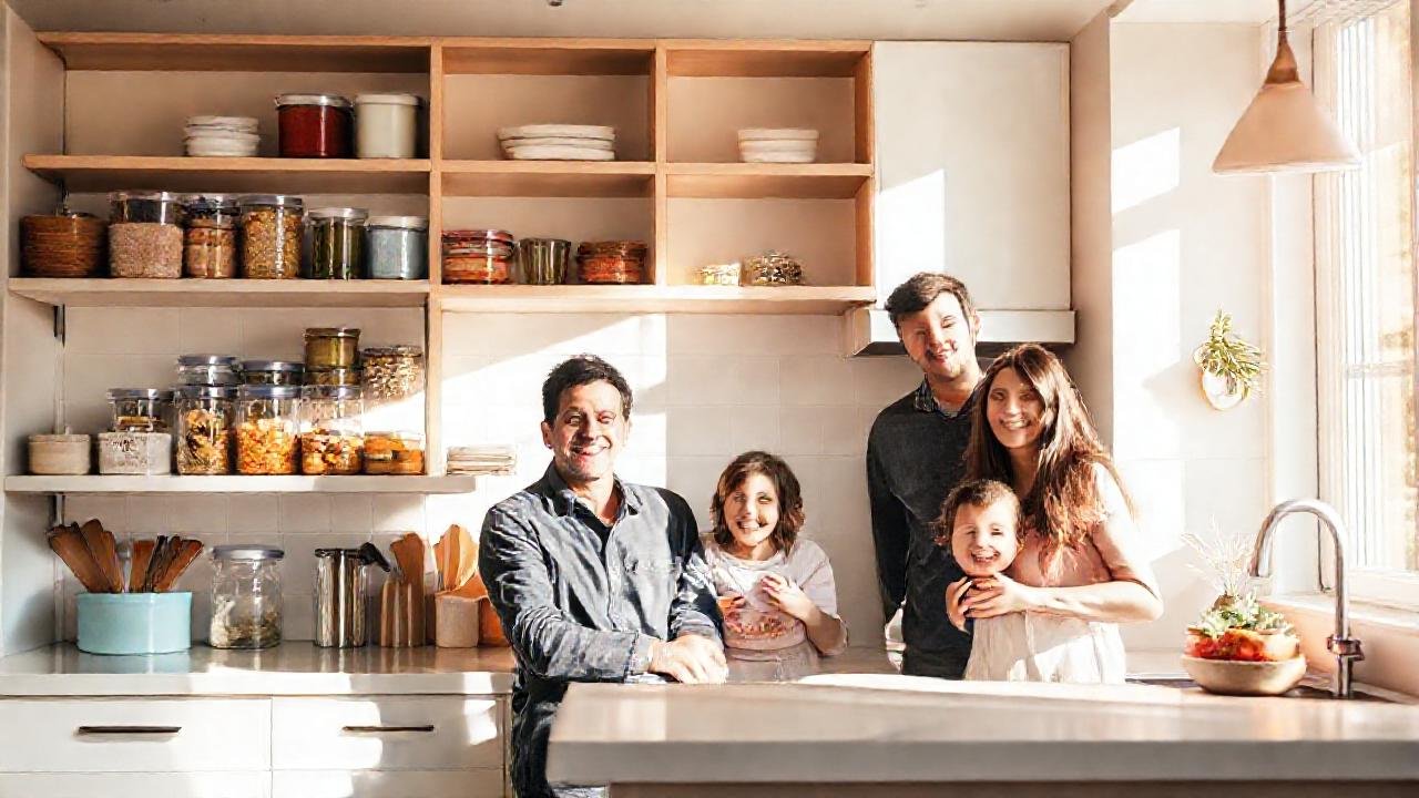 Una cocina minimalista y acogedora brilla