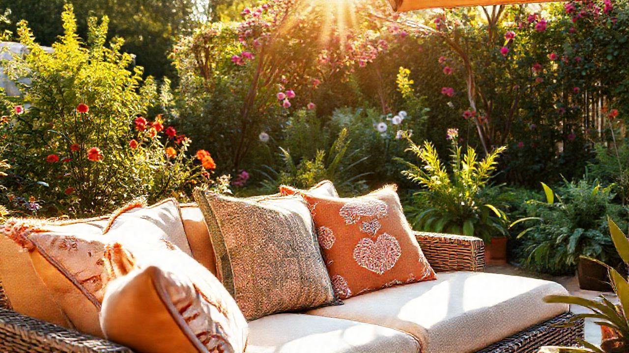 Un jardín acogedor con colores vibrantes