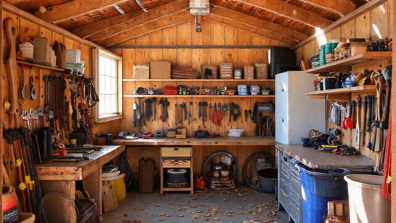 Un cobertizo rústico y acogedor, limpio