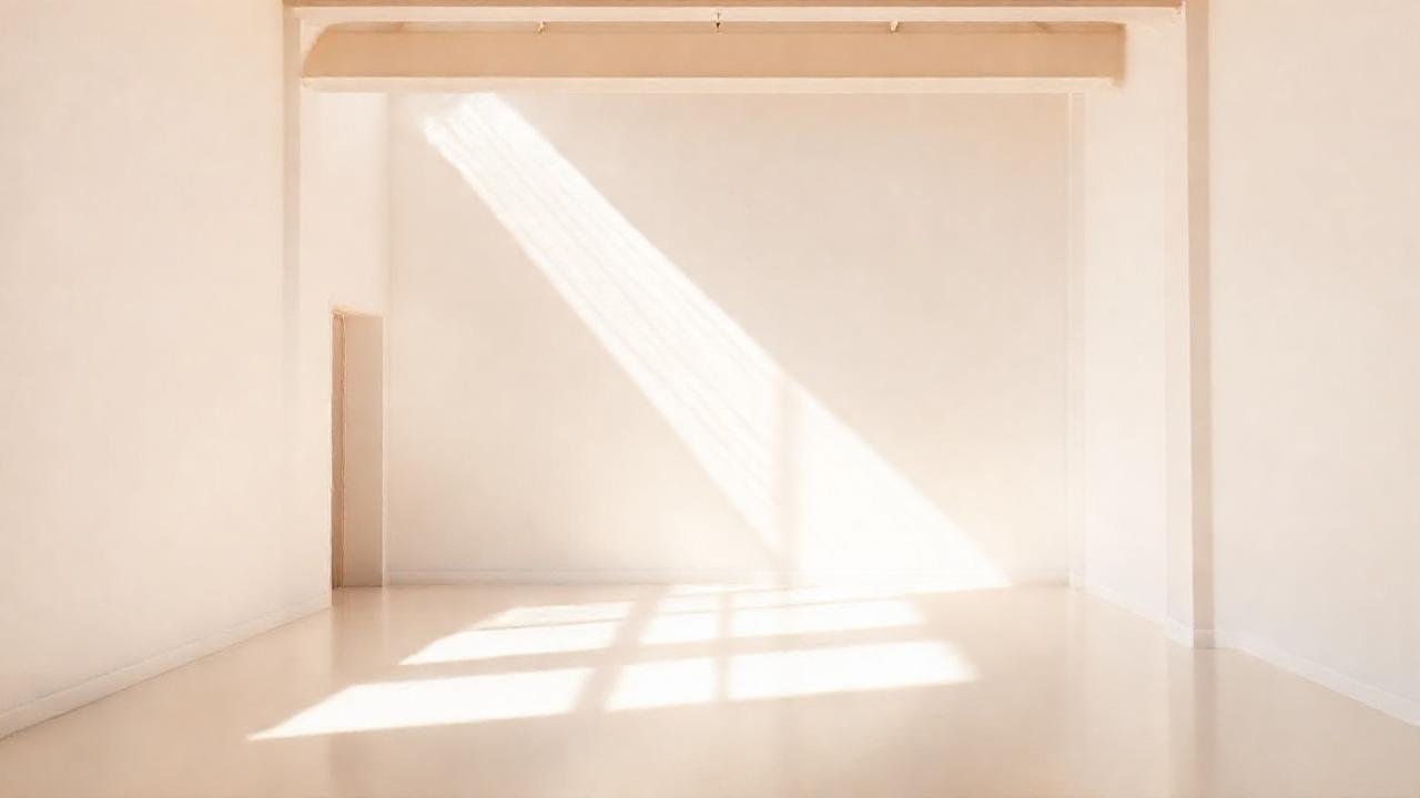 Un espacio luminoso y cálido minimalista