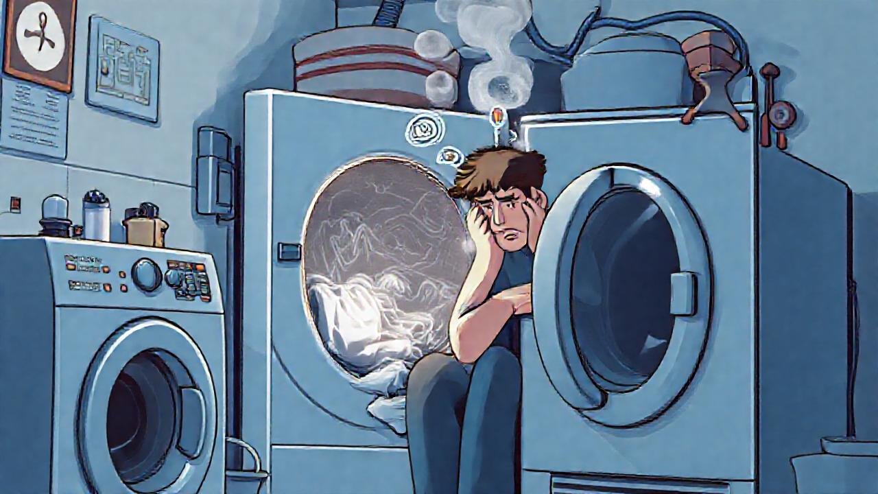 Un técnico busca arreglar el secadora rota