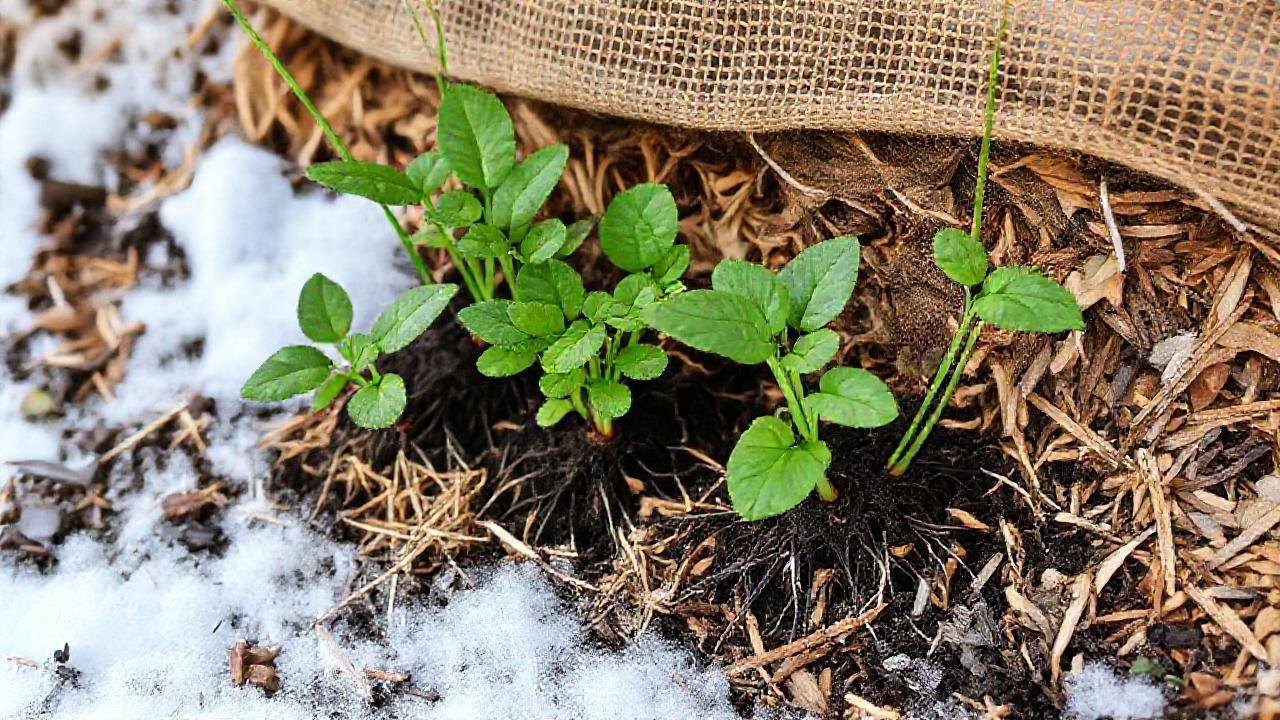 El acolchado invernal protege las raíces jóvenes