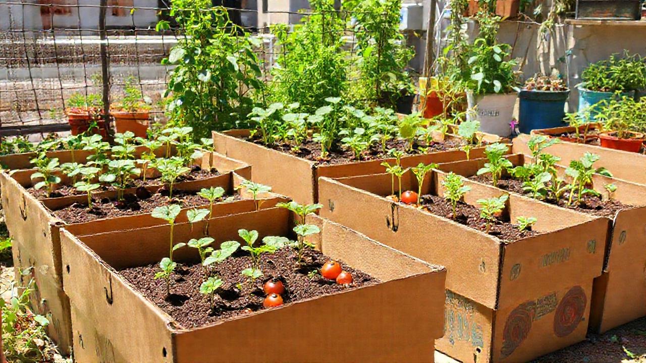 Jardines urbanos cultivan verduras coloridas