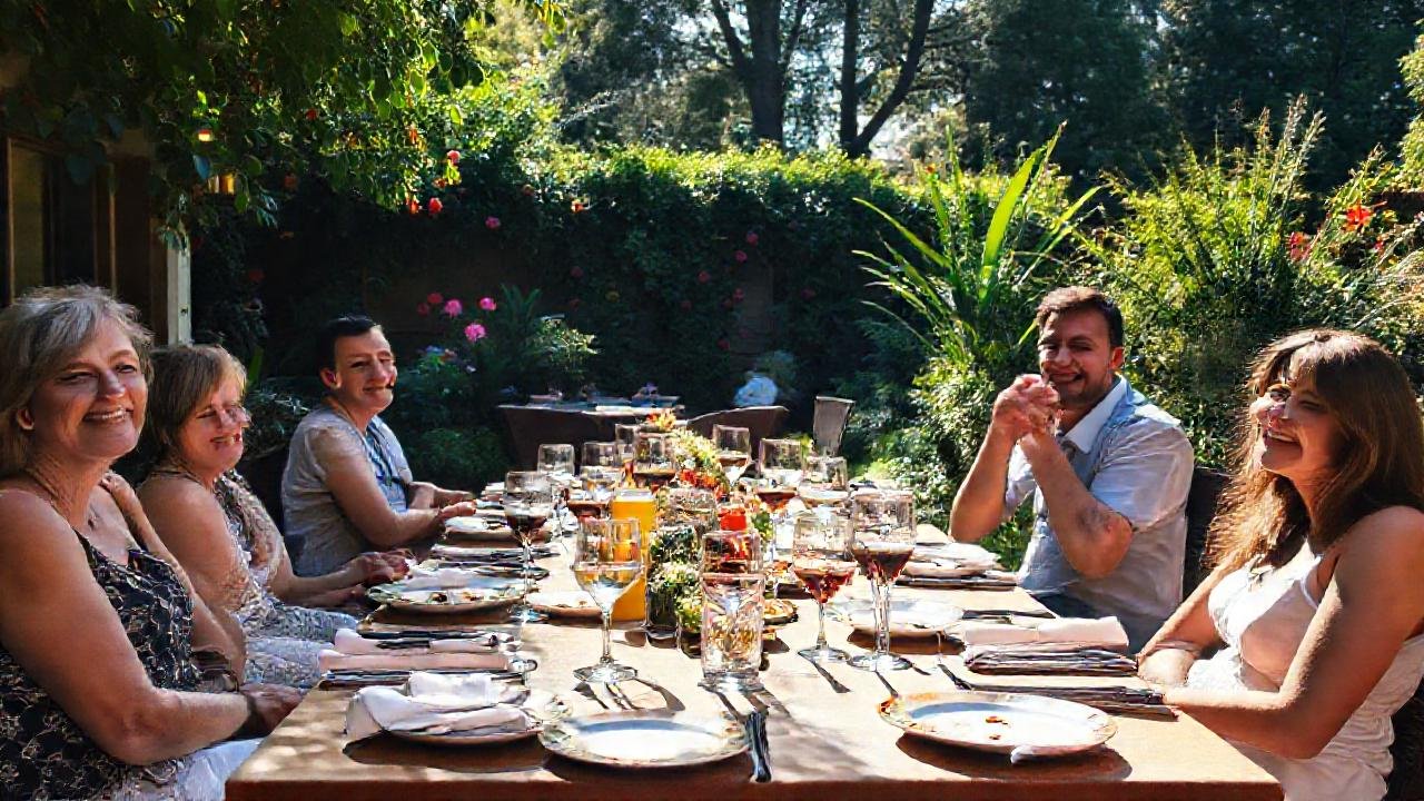Un jardín soleado y acogedor reunió a invitados
