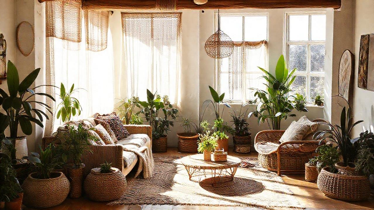 Un salón bohemio y relajado