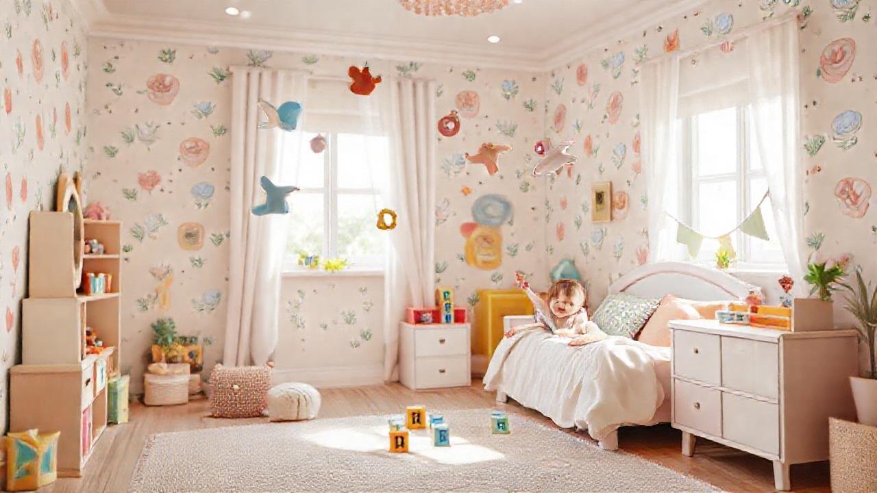 Un dormitorio infantil alegre y onírico