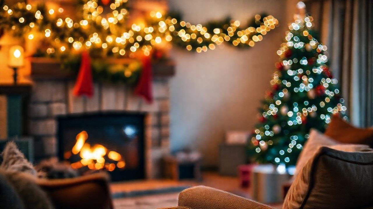 Un salón cálido evoca espíritu navideño