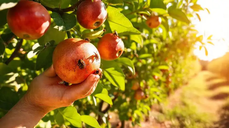 Un huerto sano produce frutas vibrantes