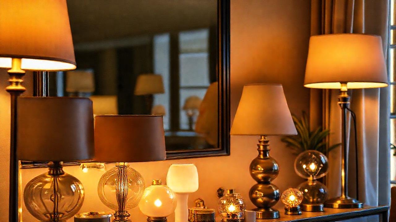 Lámparas elegantes crean ambiente acogedor e interior