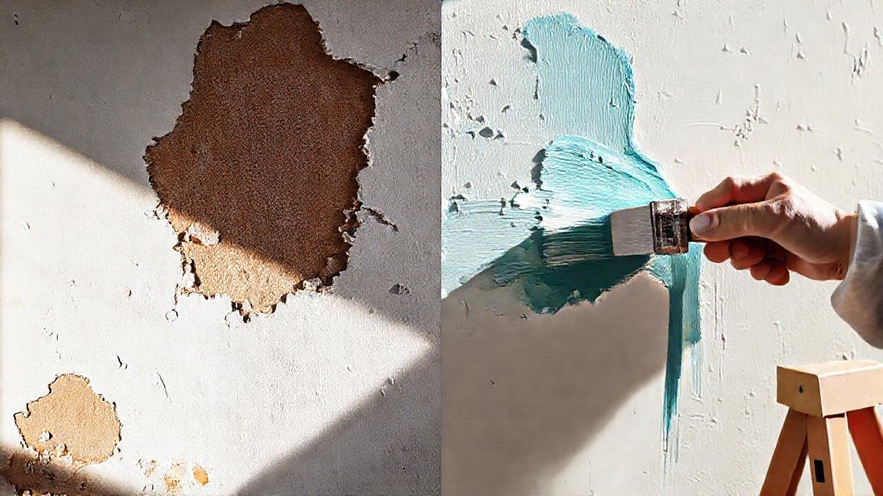 La restauración transformó la pared en color