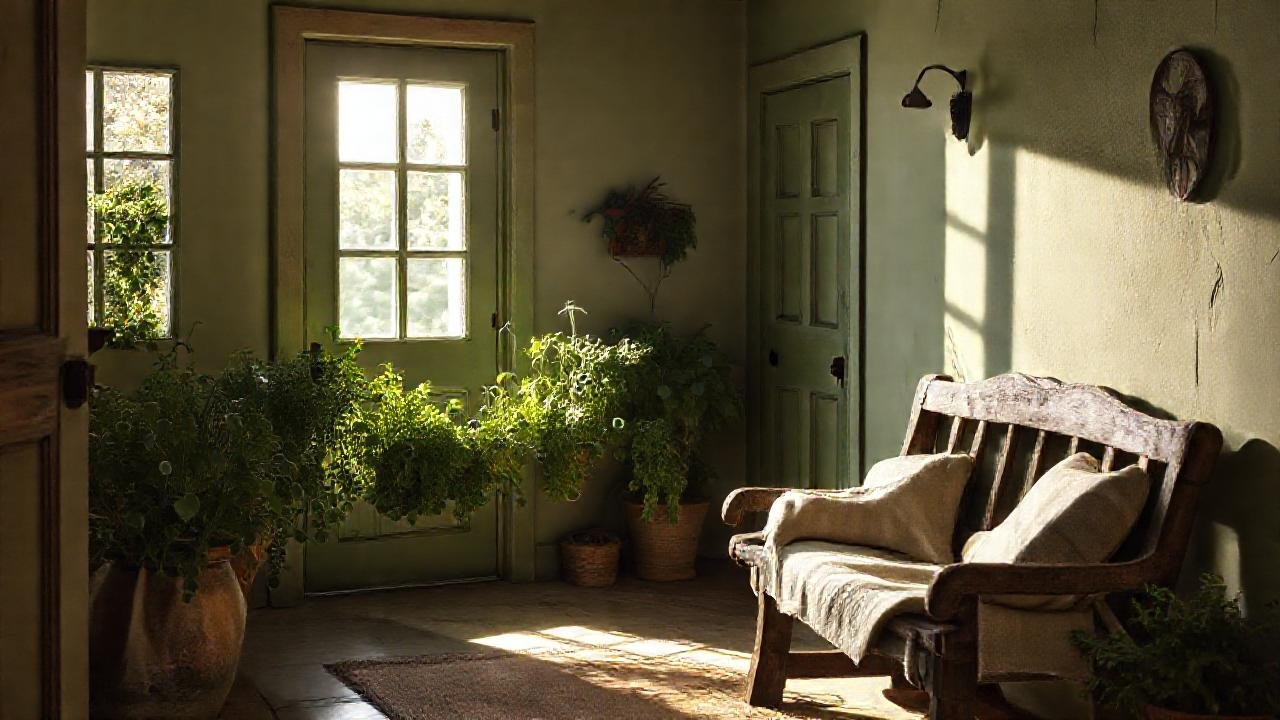 Un recibidor soleado, tranquilo y acogedor