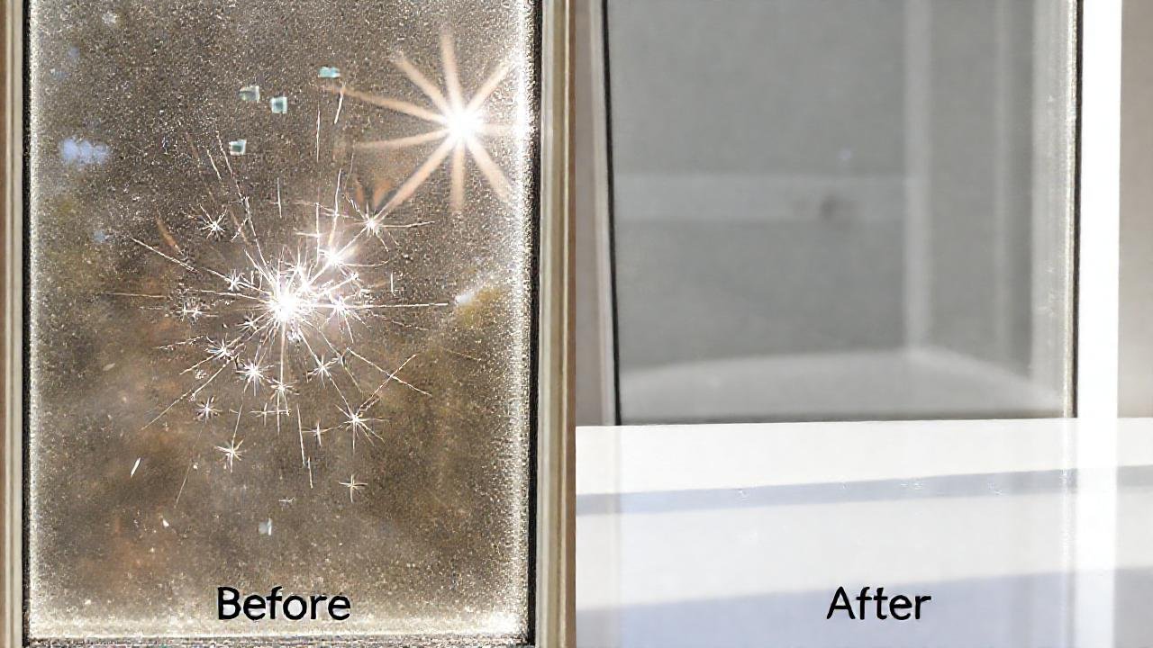 Cristal brillante, ventana limpia, contraste vibrante