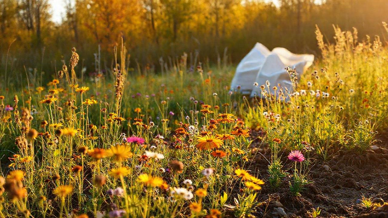Campo otoñal: flores silvestres y esperanza