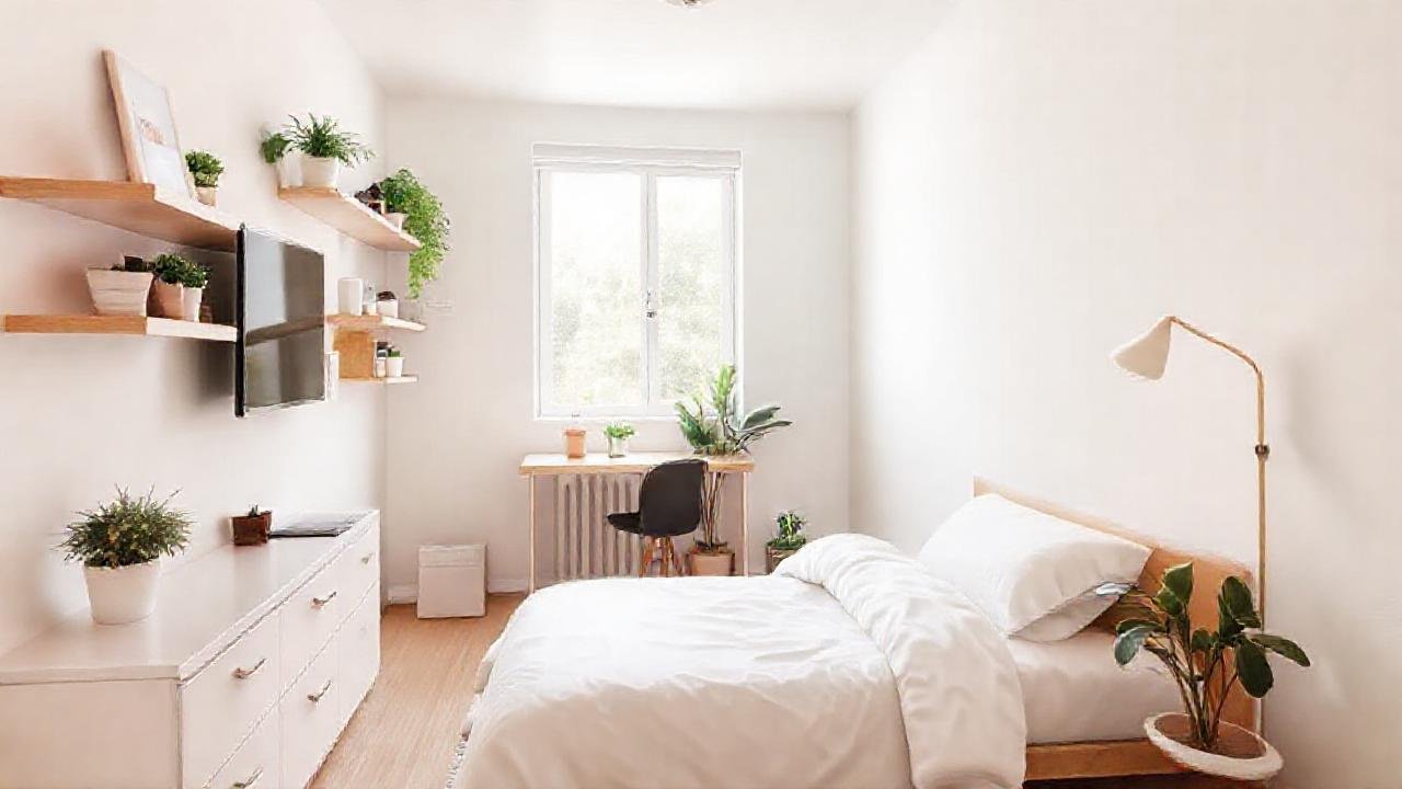 Un dormitorio pequeño