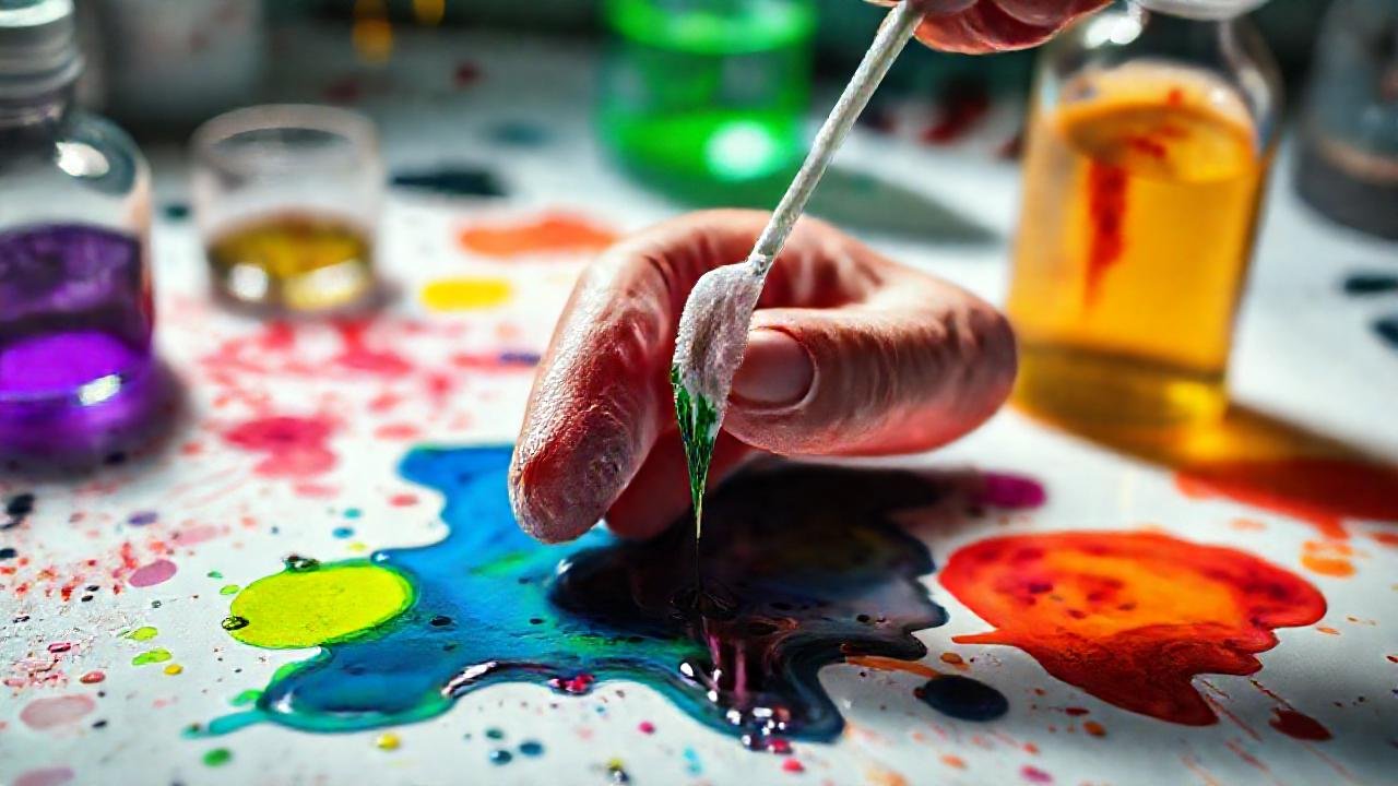 Manos y tinta borrosa