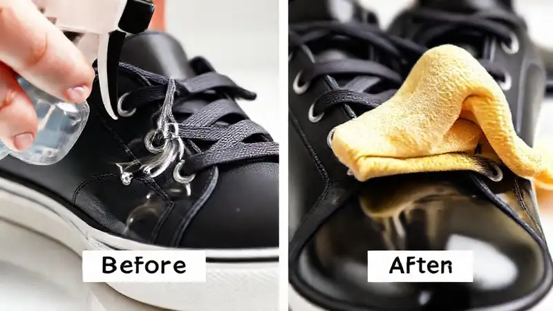 Limpieza de zapatos: antes y después