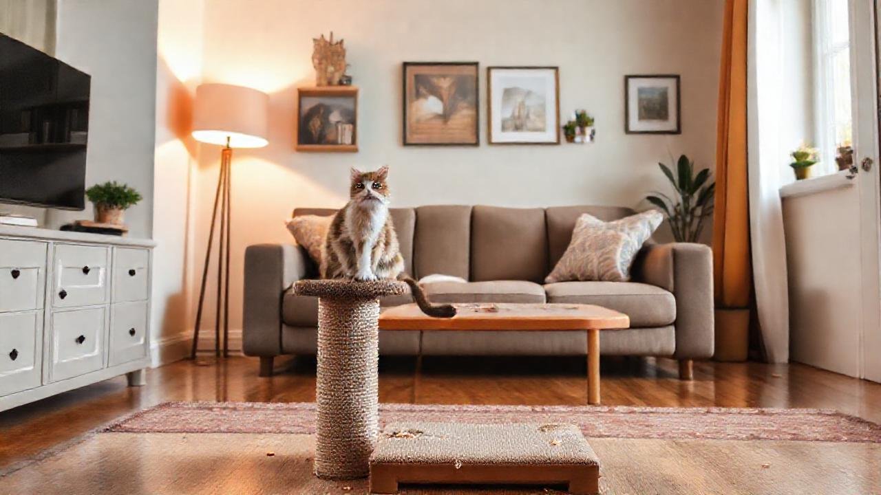 Un salón elegante y relajante para gatos