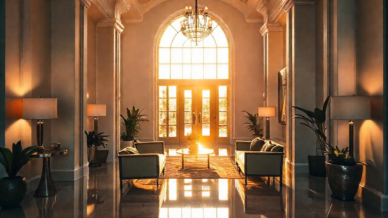 Un recibidor elegante y acogedor brilla