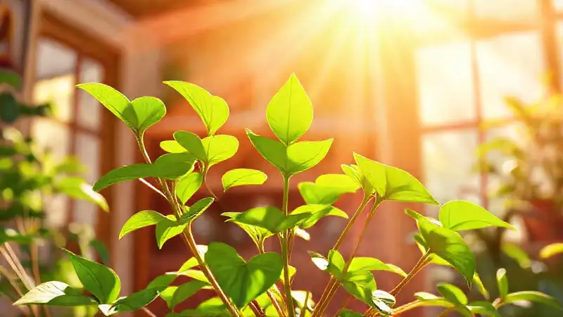 Una planta radiante florece en interiores