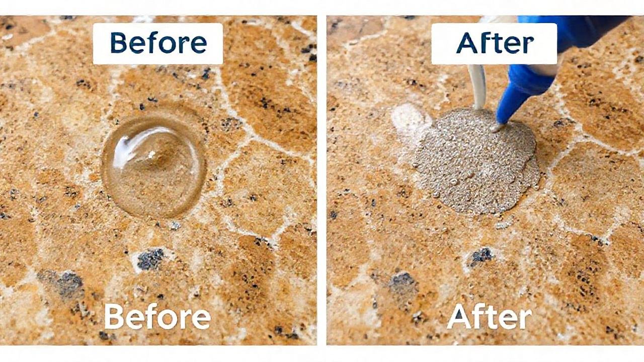 La piedra brilla después de limpiar