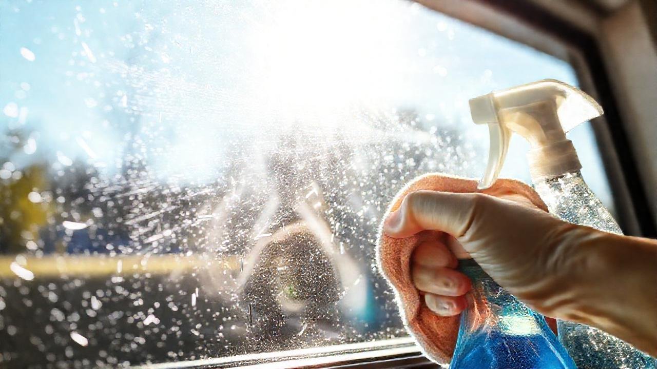 Ventanas limpias brillan con luz dramática