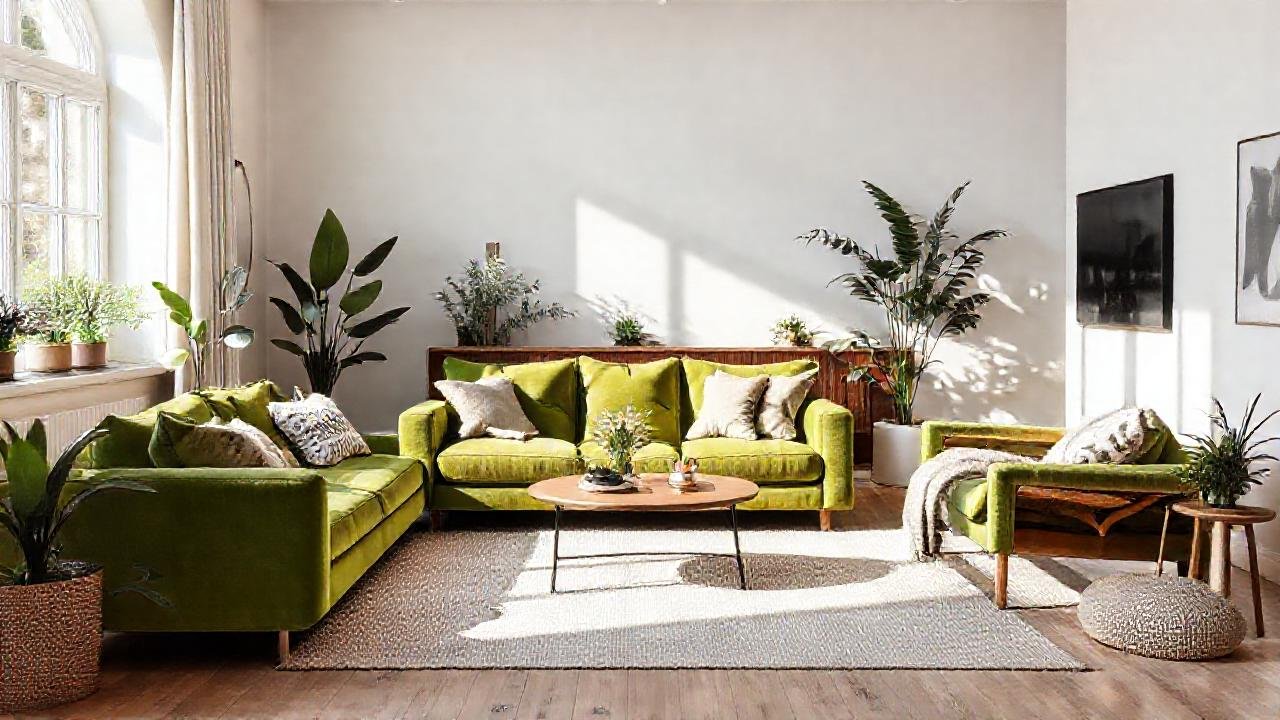 Un salón escandinavo acogedor y natural