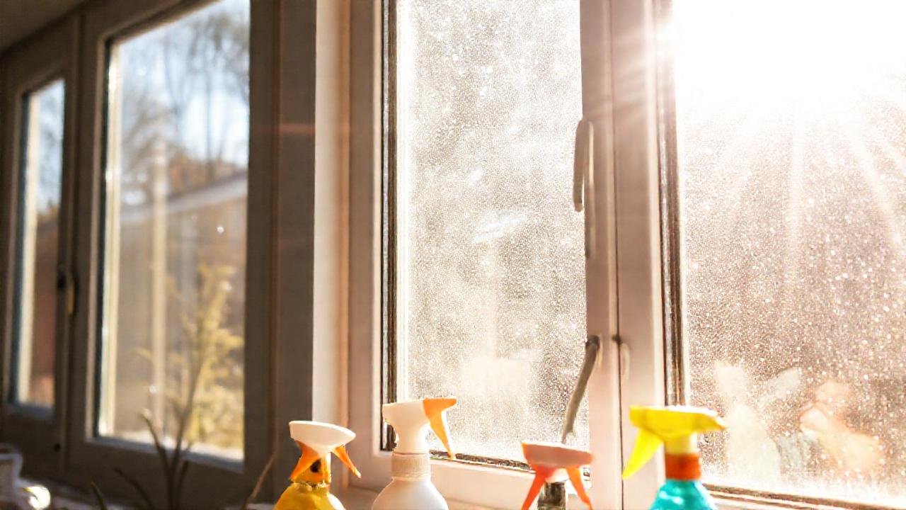 Hogar soleado, ventanas brillantes y feliz