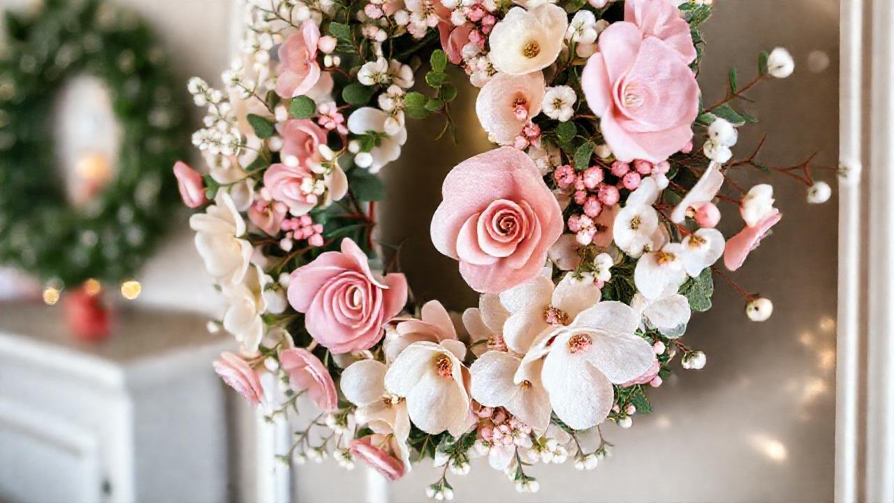 Un ramo floral elegante ilumina Navidad