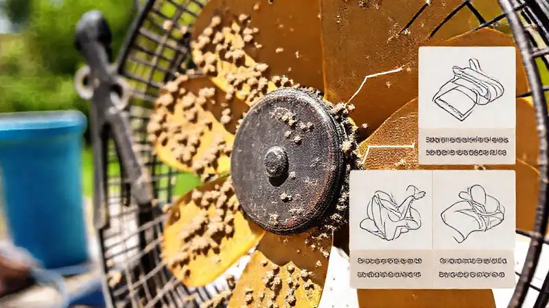 Limpiar un ventilador se muestra en detalle