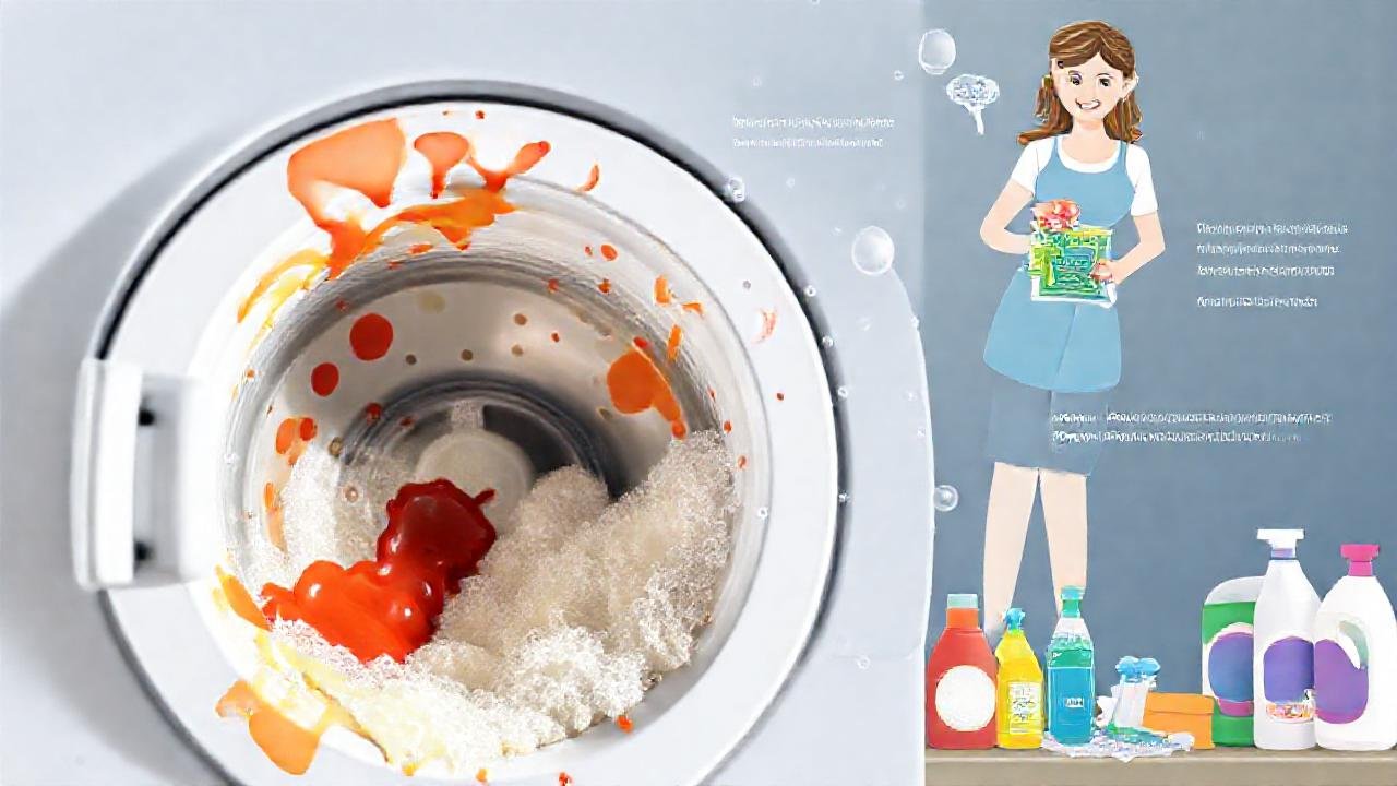 Máquina de lavar limpia con detergente brillante