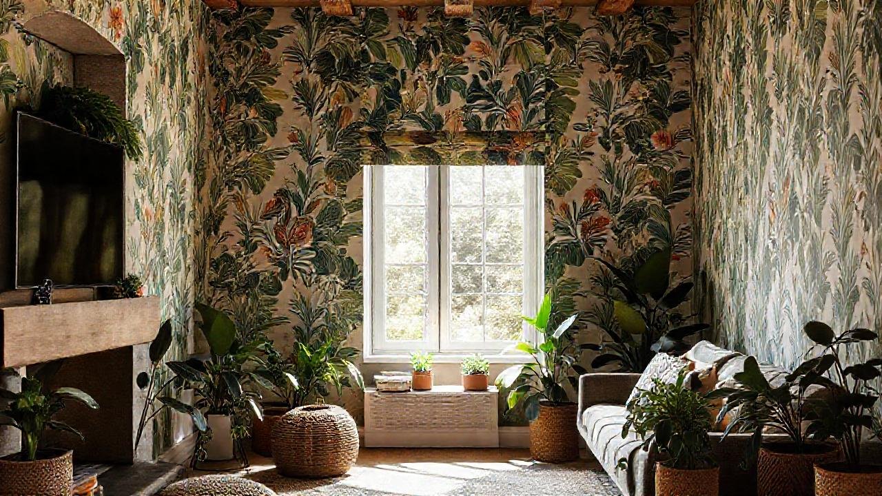 Papel pintado ecológico crea un hogar cálido
