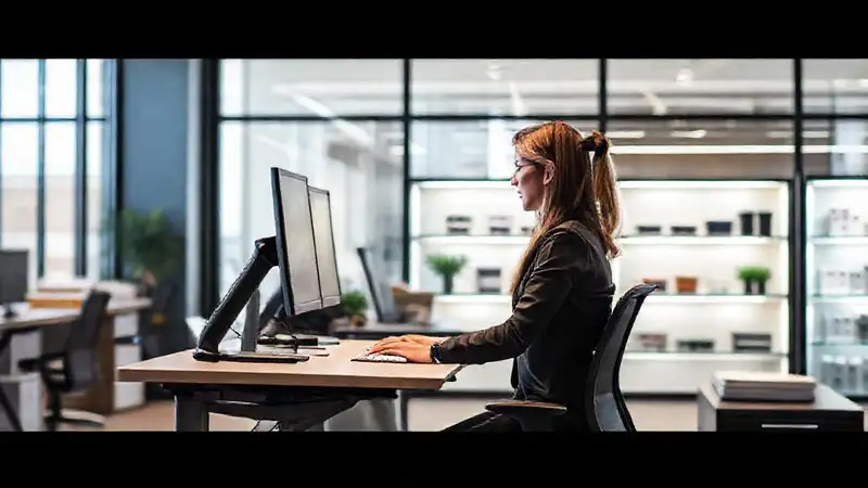 Un escritorio ergonómico ofrece un trabajo cómodo